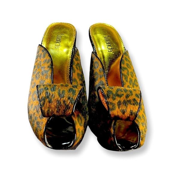 Amanda - leopard print Mule heels - Picture 1 of 9